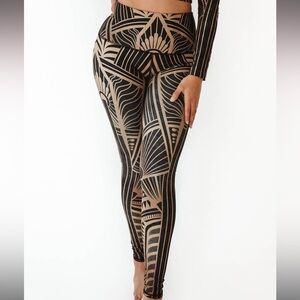Yoga Democracy Elegant Empire Printed Yoga Leggings 3X